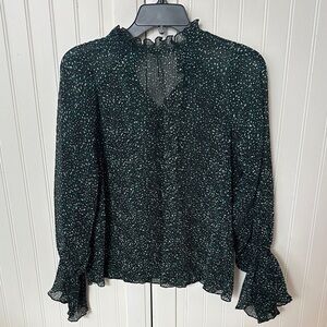 Zara Black and White Speckled Blouse
